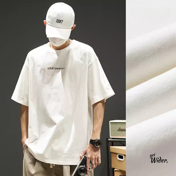 Simple short-sleeve T-shirt loose fit fashionable Korean Casual style perfect for summer wear